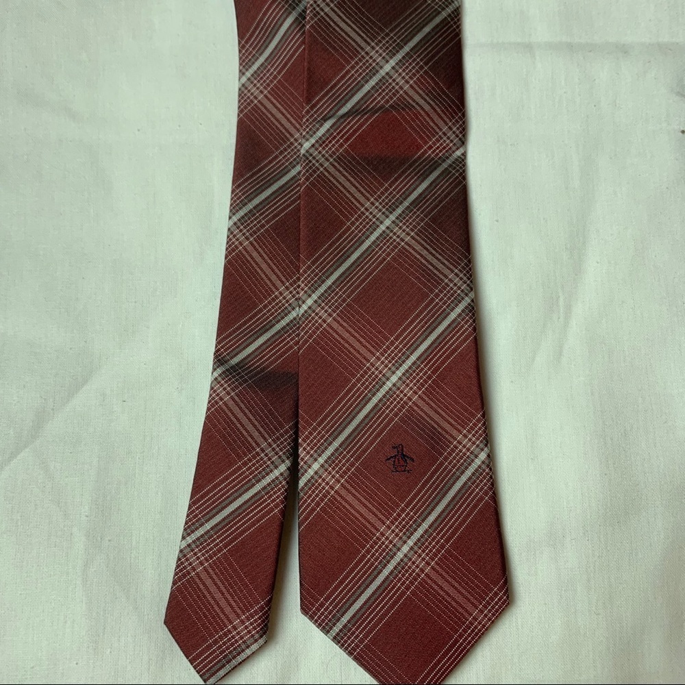 Original penguin red and gray tie
